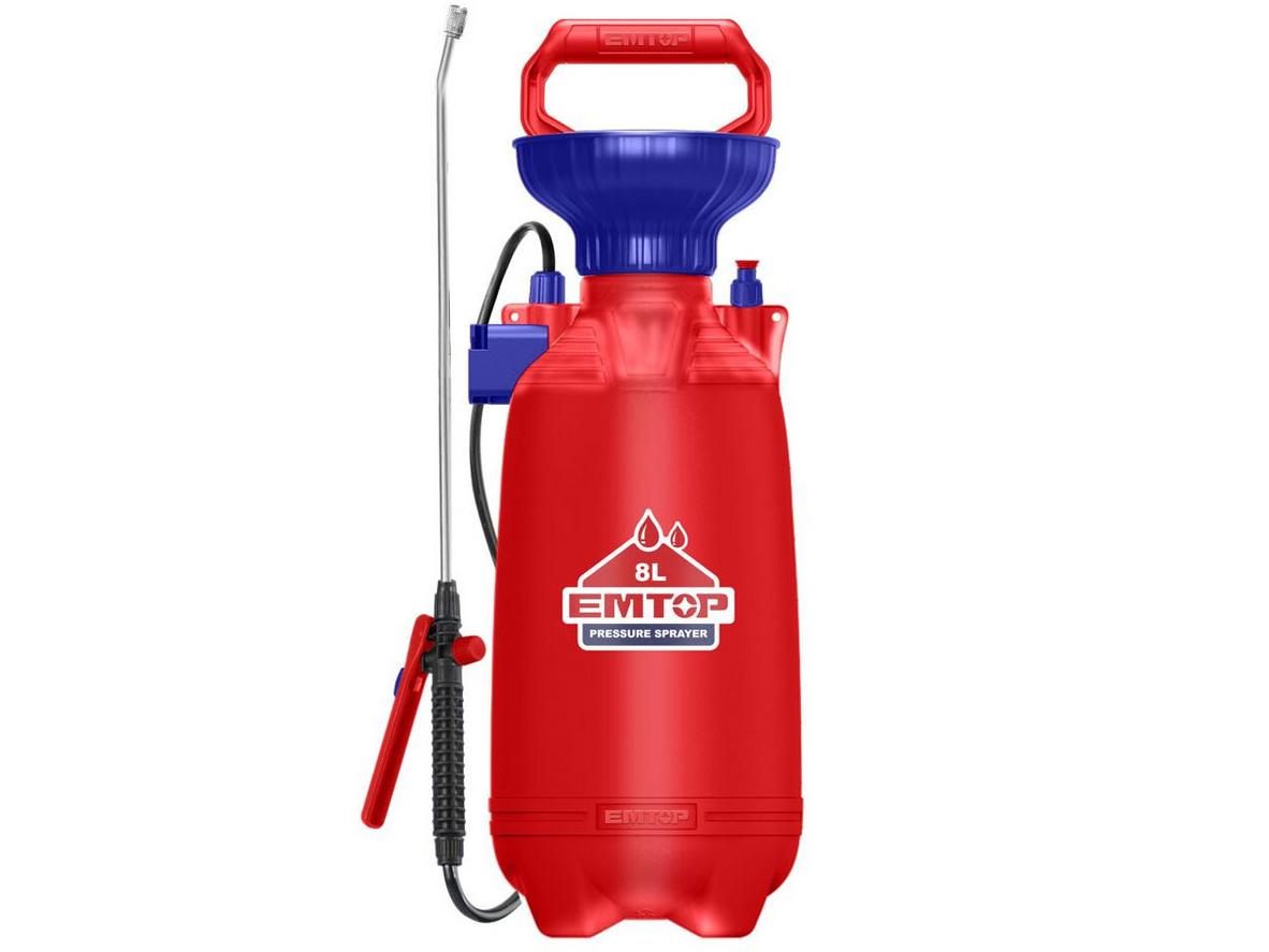 Bình xịt áp lực Emtop EHSPP30802 - 8 lít phù hợp tưới cây, phun thuốc và khử khuẩn gia đình.