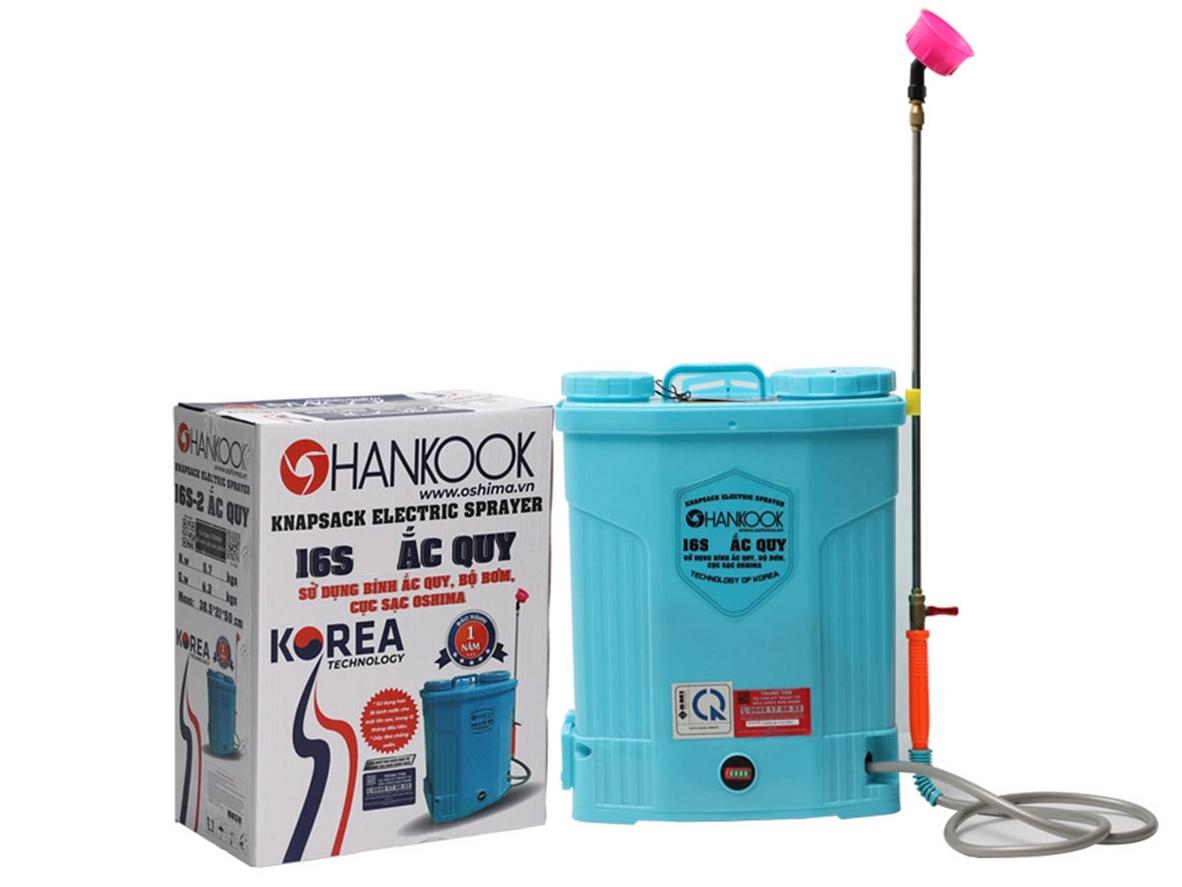 Bình xịt điện Hankook 16S 16 lít dùng 1 ắc quy, tiện cho phun thuốc sâu và khử khuẩn.