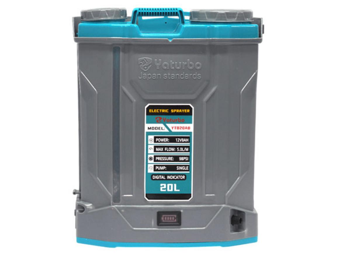 Bình xịt điện Yaturbo YTB20A8 dung tích 20 lít, thiết kế gọn và dễ thao tác.