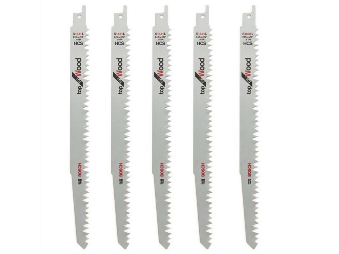 Bộ 5 lưỡi cưa kiếm cắt gỗ tươi S1531L Bosch 2608650676