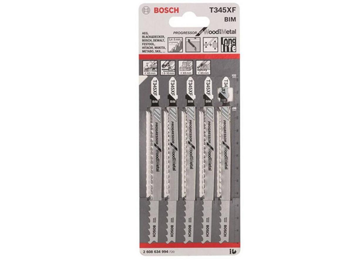 Bộ 5 lưỡi cưa lọng sắt Bosch T 345 XF - 2608634994