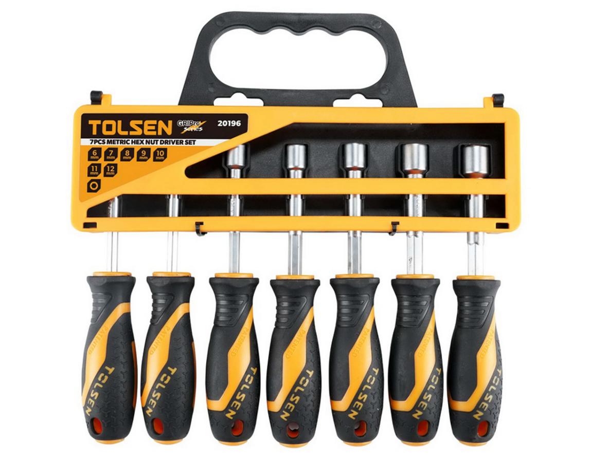 Bộ 7 cây vít đầu lục giác Tolsen 20196 gồm 7 size phổ thông, thiết kế gọn và dễ nhận biết size.