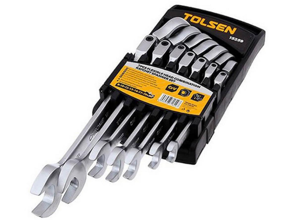Bộ 7 chìa khóa vòng lắc léo tự động Tolsen 15259 với 7 size thông dụng.