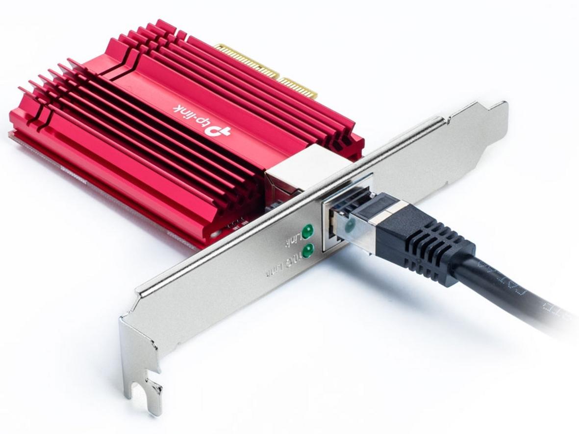 TP-Link TX401 là giải pháp nâng cấp mạng 10G cho máy tính bàn với cổng RJ45 phổ biến.