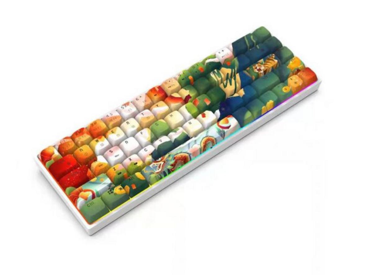 Bộ keycap Newmen Rồng Hổ Jungle layout 68 nút cho bàn phím cơ compact.