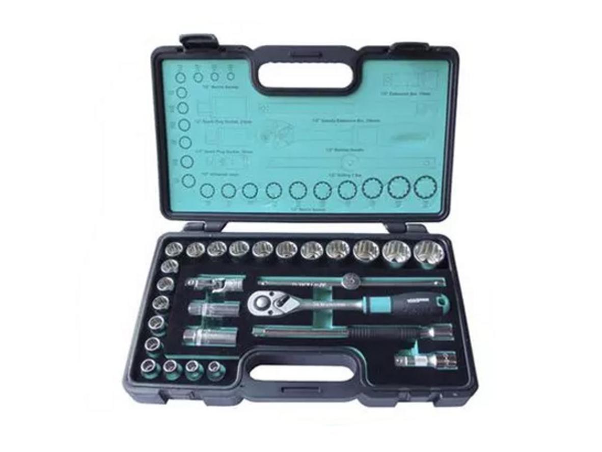 Bộ khẩu đa năng 1/2 Whirlpower 27 chi tiết 163-2727 cho nhu cầu siết/mở đa cỡ.