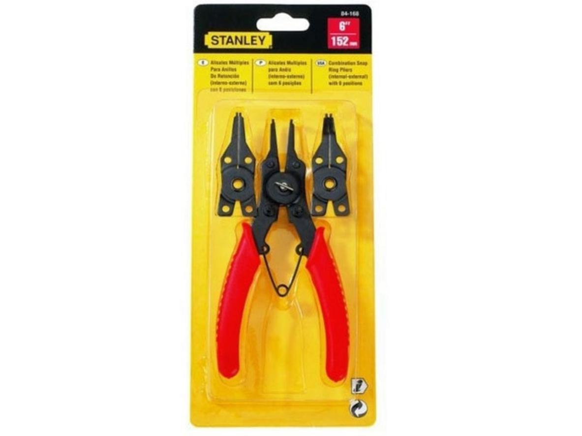 Bộ kìm phe 4 đầu Stanley 84-168-22 gọn nhẹ, đa năng cho thao tác tháo lắp phe.