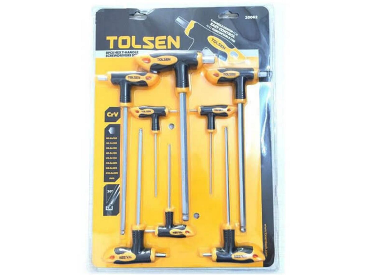 Bộ lục giác chữ T 8 cây Tolsen 20062 (bộ bi)