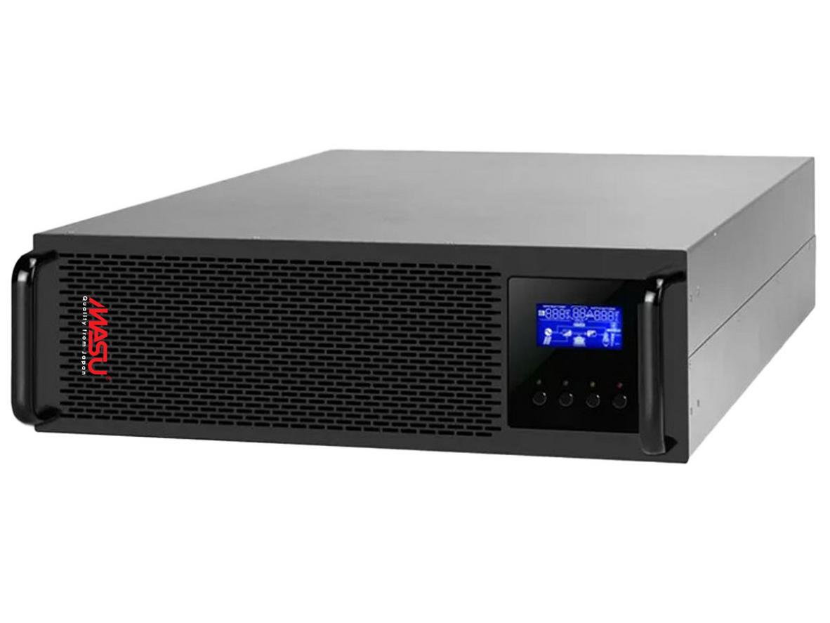 Bộ lưu điện Online Rack Masu MS 10KR LCD với ắc quy sẵn, phù hợp cho server và tủ mạng.