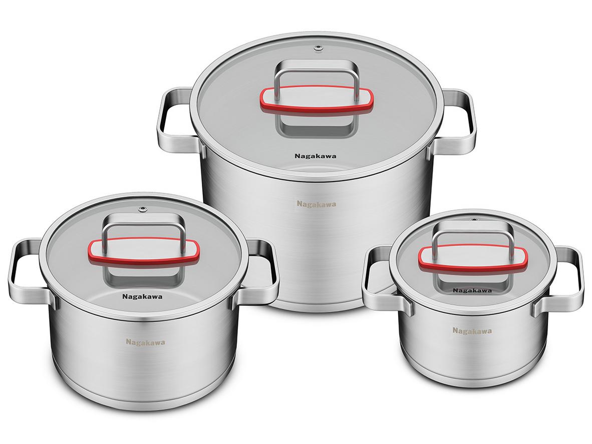Cấu tạo inox 304 và đáy 3 lớp giúp nồi bắt nhiệt nhanh, tỏa nhiệt đều.