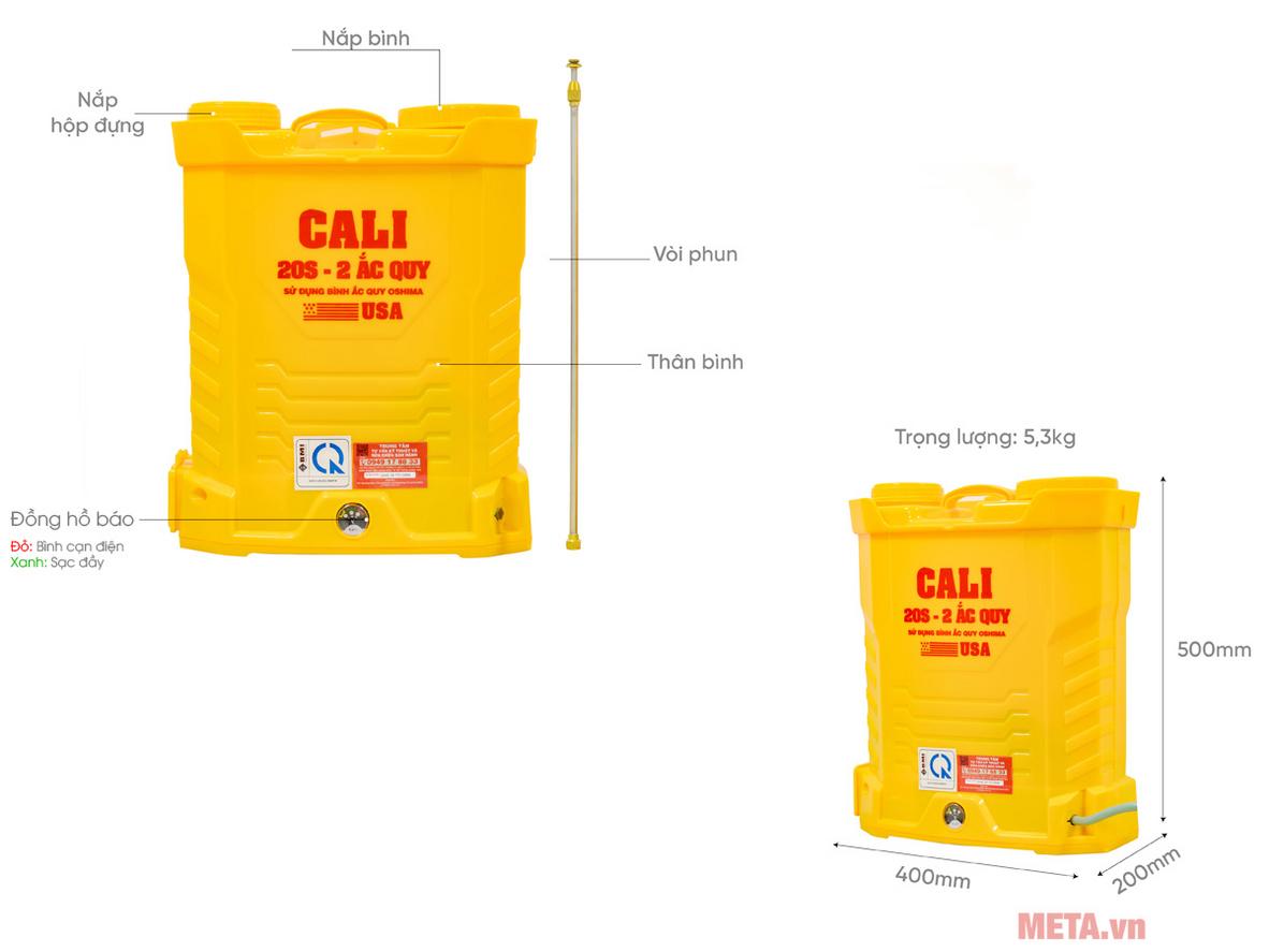 Dung tích 20 lít đáp ứng tốt nhu cầu phun xịt phổ thông.