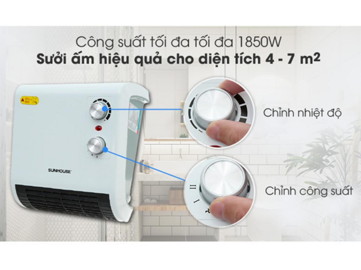 Chế độ quạt mát 18W giúp dùng linh hoạt quanh năm.