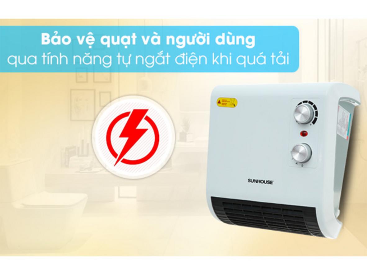 Chế độ quạt mát 18W giúp dùng linh hoạt quanh năm.