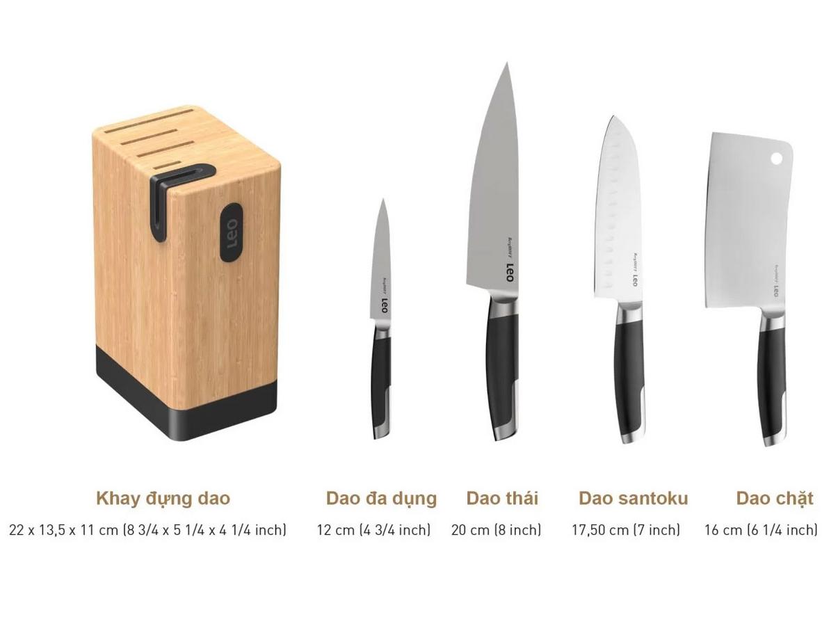 Dao đa dụng và Santoku đáp ứng tốt thao tác cắt, thái, băm hằng ngày.