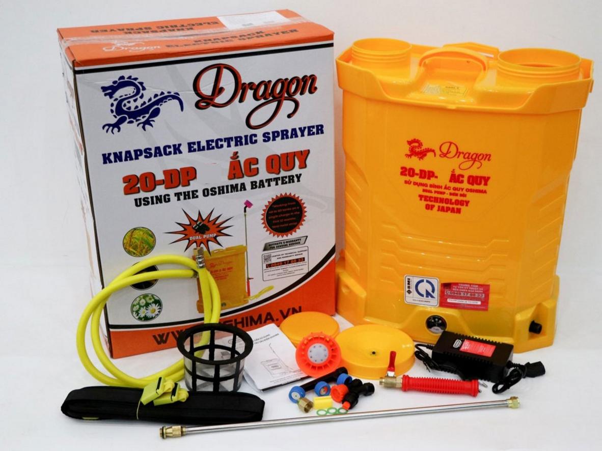 Ắc quy 12V/12Ah cho thời gian sử dụng dài và lực phun ổn định