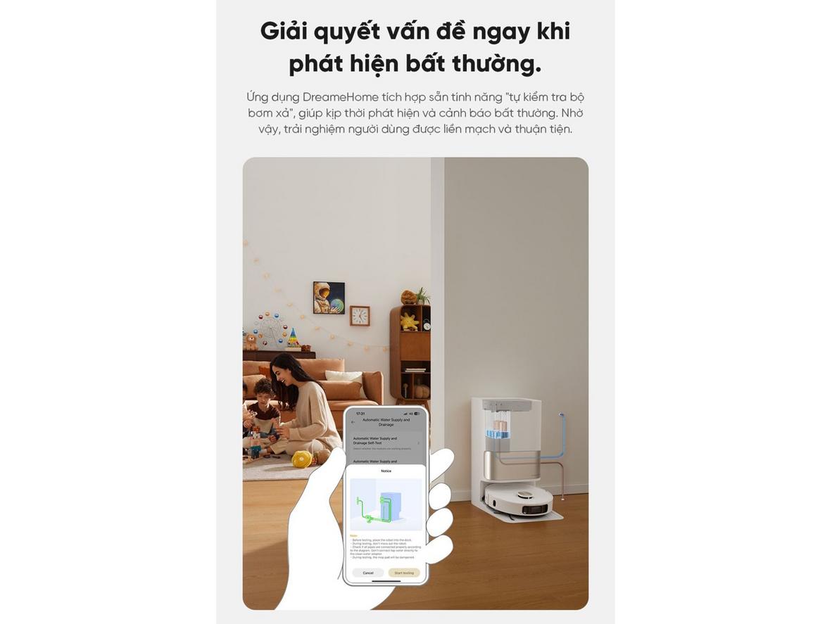 Cảm biến chống tràn giúp bảo vệ sàn nhà và tăng độ an tâm khi sử dụng.