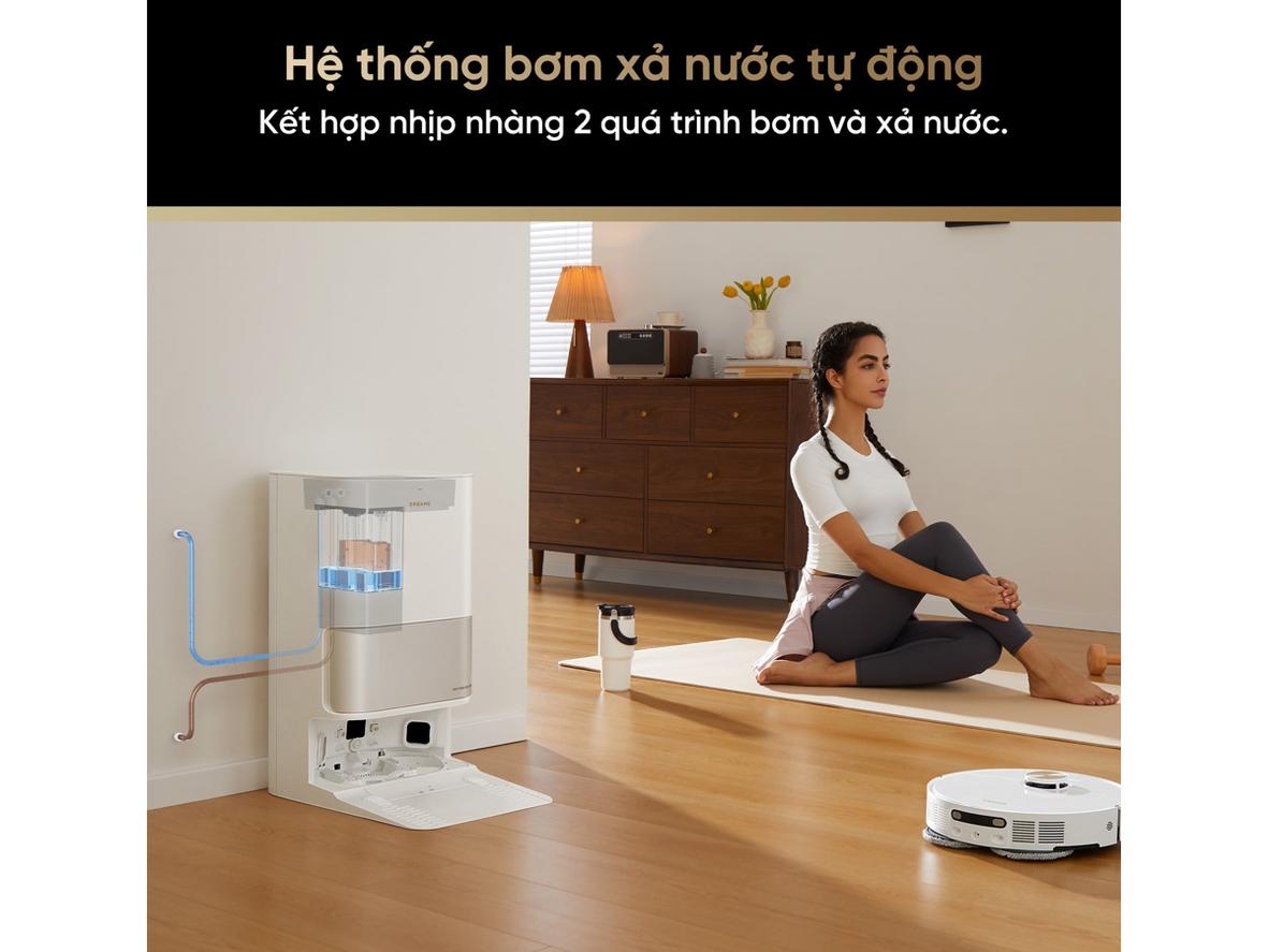 Xả nước bẩn tự động giúp giảm tối đa thao tác chăm sóc thủ công.
