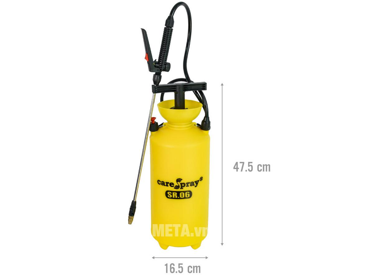 Dung tích 6 lít phù hợp nhu cầu phun xịt quy mô nhỏ và vừa.