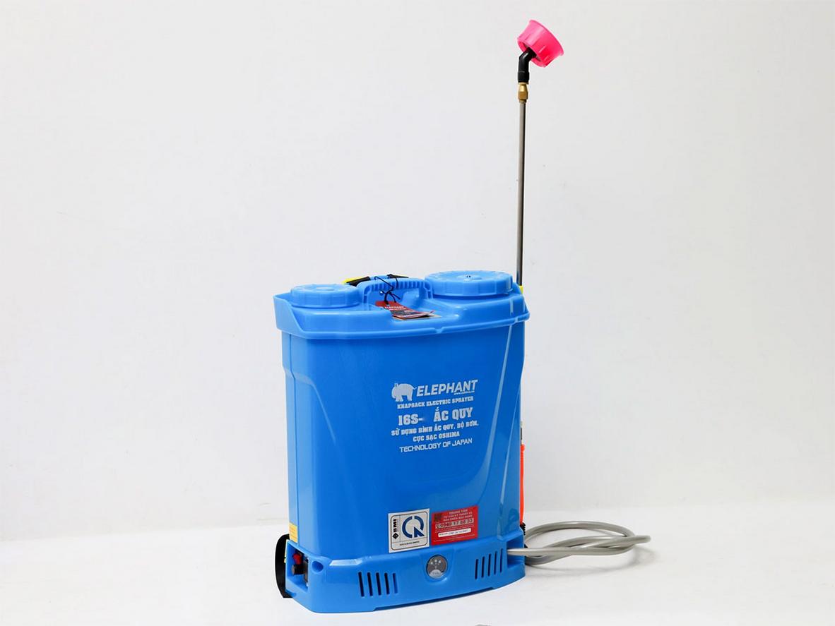 Lưu lượng 4.6 lít/phút giúp Elephant 16S phun đều và phủ nhanh bề mặt.