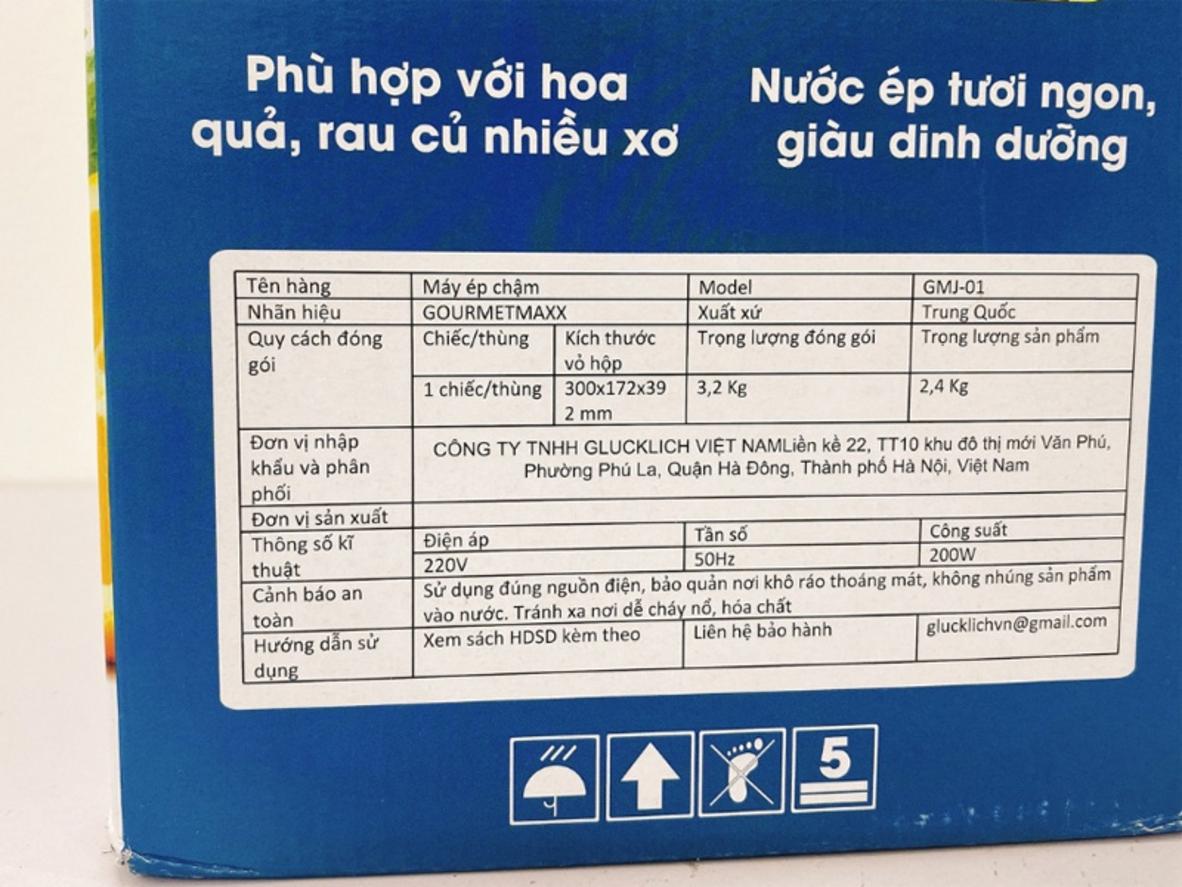 Công nghệ ép chậm trục vít của Gourmetmaxx GMJ-01