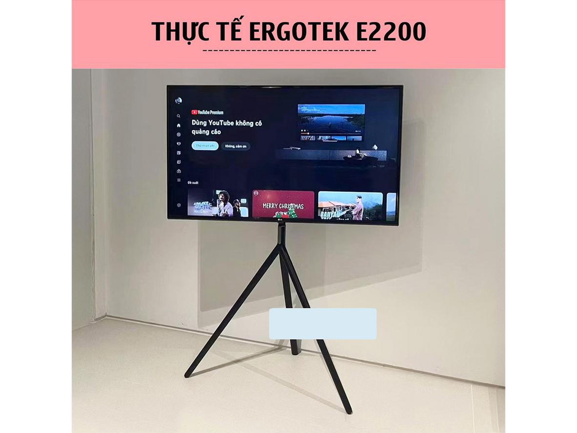 Khung thép sơn tĩnh điện giúp giá treo tivi 3 chân ErgoTek E2200 vững chắc và bền đẹp.