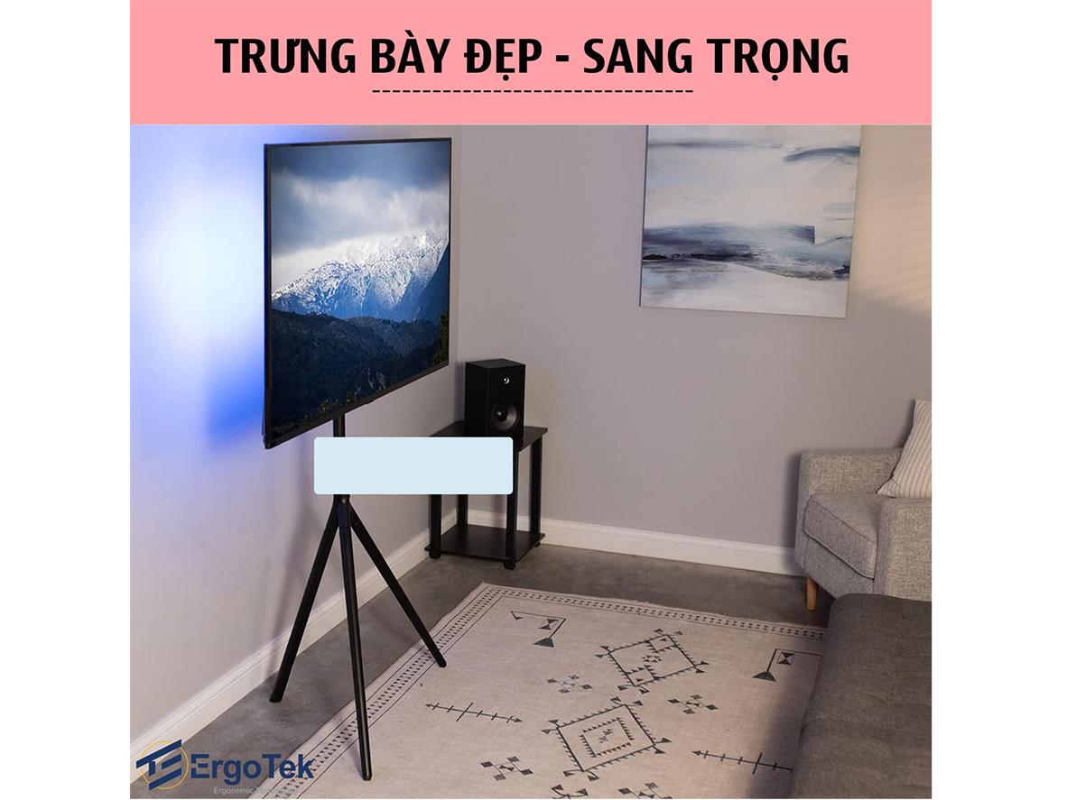 Tripod 3 chân giúp giá treo tivi di động đứng vững và trông hiện đại hơn.