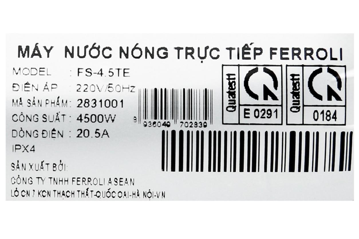 Công suất 4.500W giúp nước nóng lên nhanh, không phải chờ lâu.