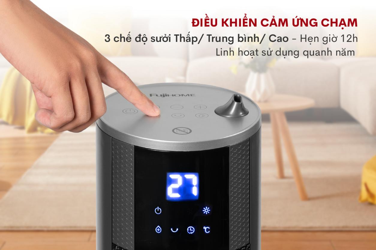 3 mức công suất giúp chọn nhiệt phù hợp từng không gian.