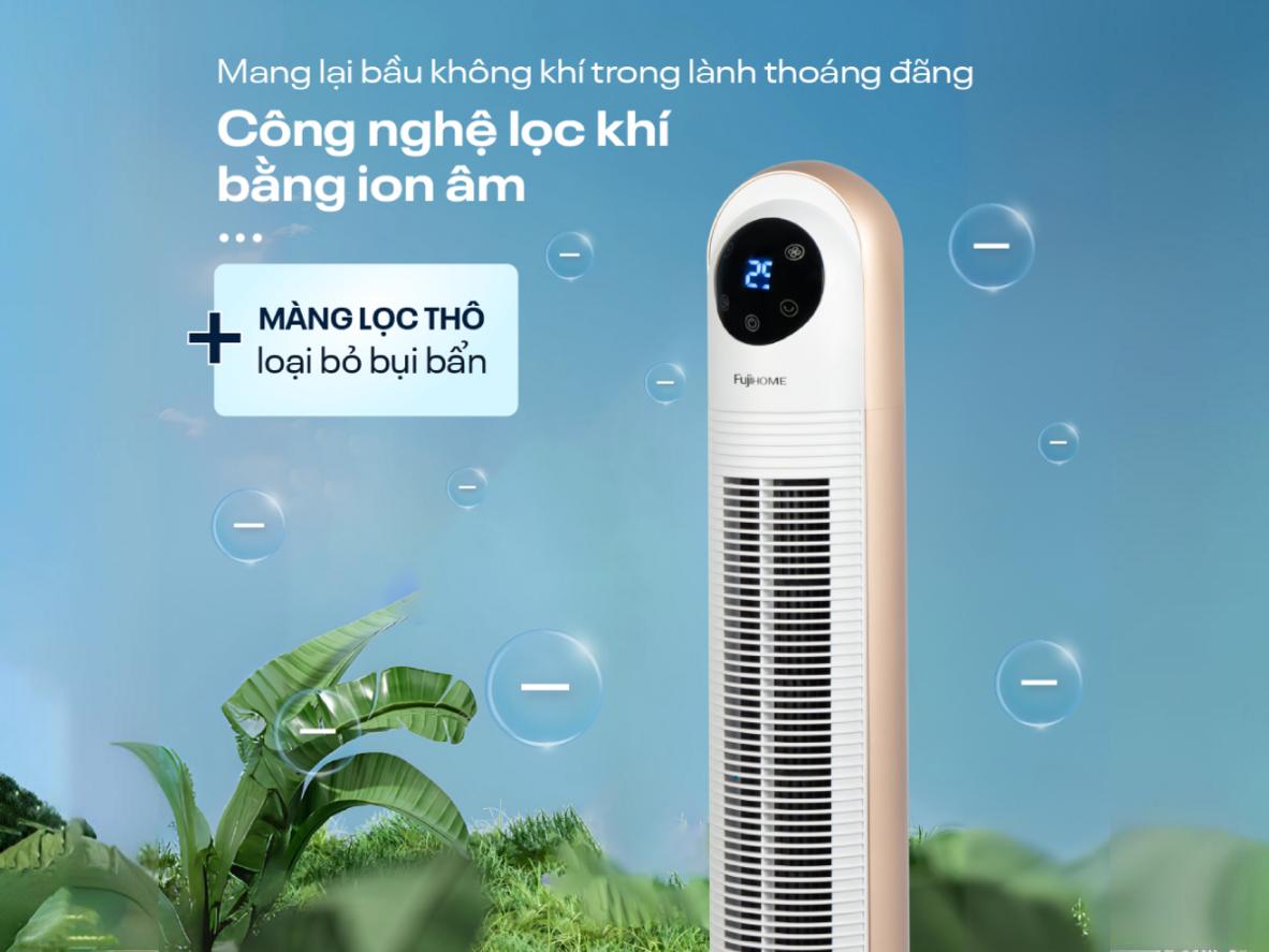Công suất 40W và độ ồn 38 dB tạo cảm giác làm mát êm, dễ chịu.