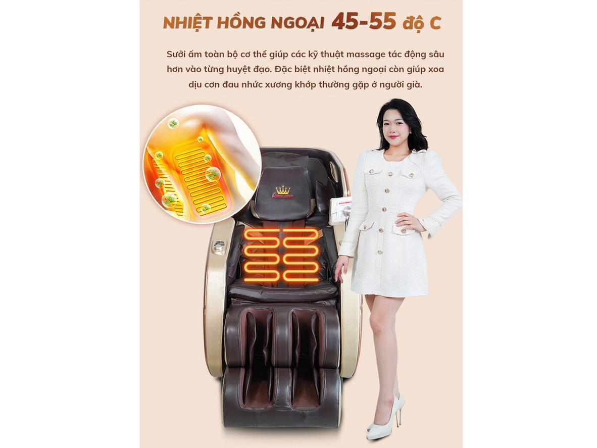 Rô bốt massage 4D tạo cảm giác tác động sâu và chân thực.