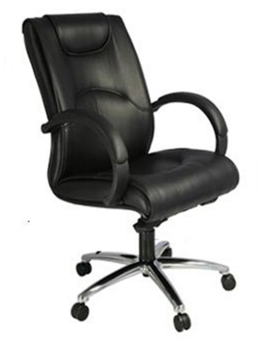 Ghế xoay GX202A-HK nổi bật với thiết kế lưng trung sang trọng và bọc da PU dễ vệ sinh.