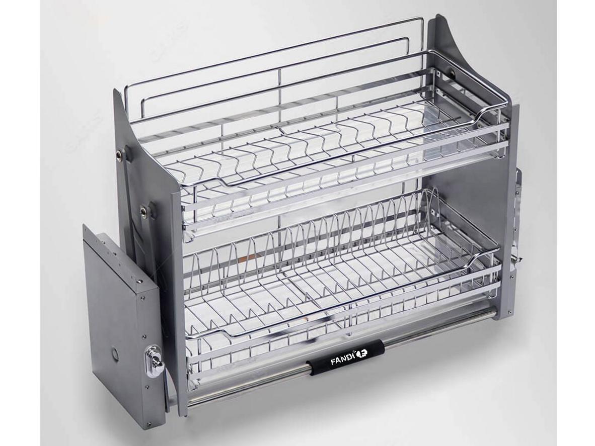 Giá bát đĩa nâng hạ FA370 cho khoang tủ 700mm, thao tác nhẹ và gọn bếp.