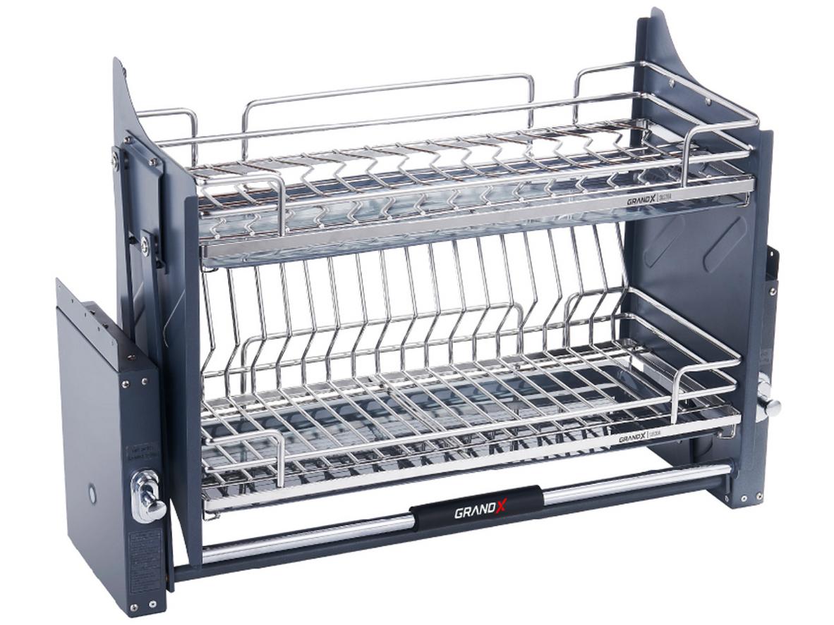 Giá bát đĩa nâng hạ GrandX Nan Oval XL.60M cho tủ bếp trên 600 mm.