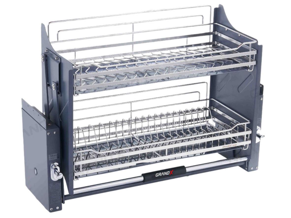 Giá bát nâng hạ nan dẹt khung inox 304 GrandX XL.80S2
