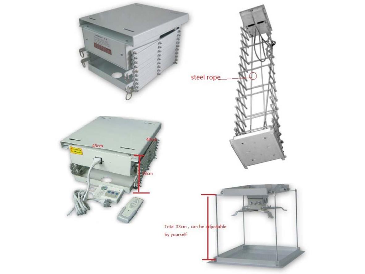 Giá treo điện EA-1500 giúp nâng hạ máy chiếu âm trần gọn gàng, phù hợp phòng họp và rạp phim tại nhà.
