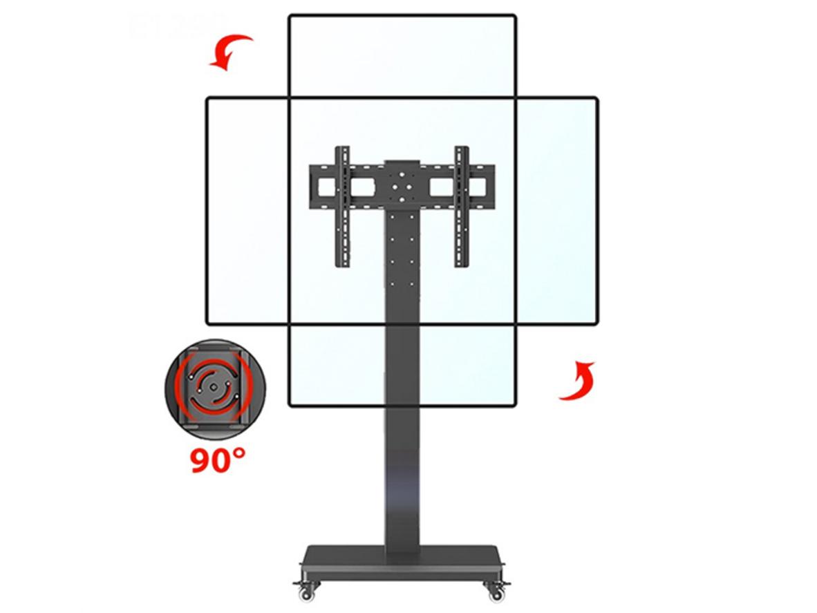 Giá treo đứng TV ErgoTek E1290 cho TV 32 - 65 inch, di chuyển linh hoạt bằng 4 bánh xe xoay 360 độ.