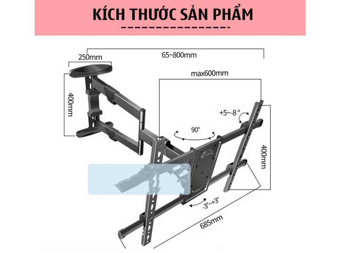 Cánh tay đòn 80 cm giúp ErgoTek E89 xoay linh hoạt và tối ưu góc nhìn.