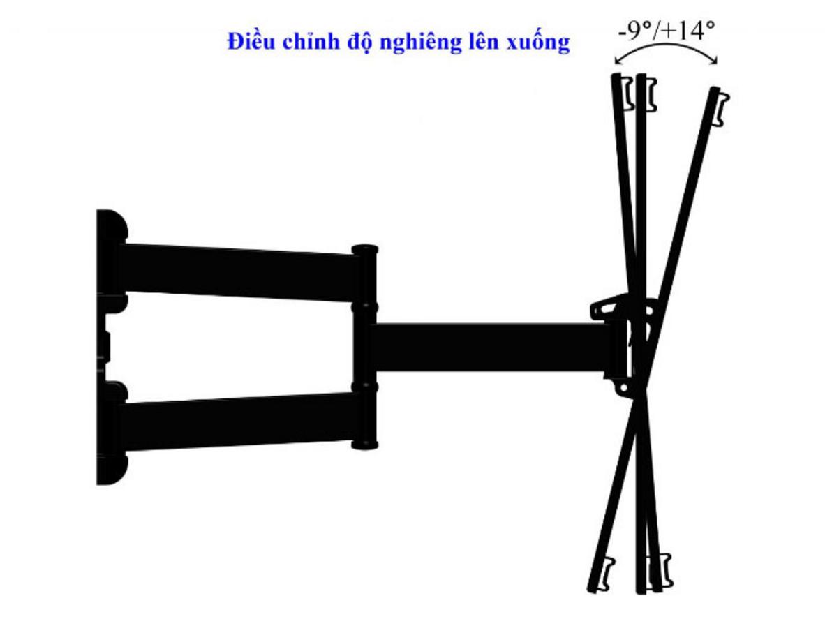 X1T399 mở rộng tối đa 399mm, thu gọn 48mm và xoay 180 độ tại các khớp nối để tối ưu góc nhìn.