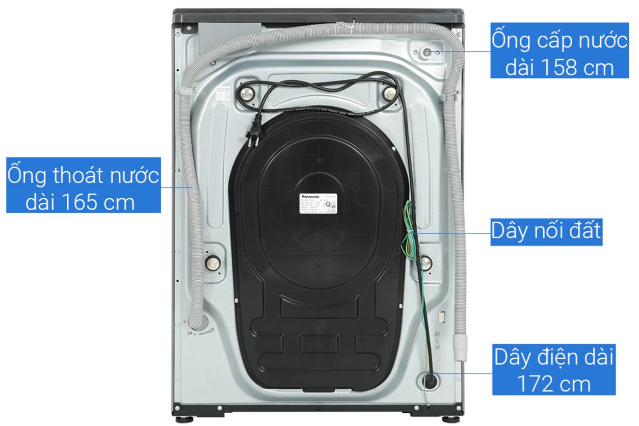 Dung lượng giặt 10kg sấy 6kg phù hợp cho gia đình 5–7 người.
