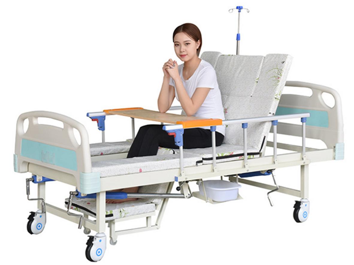 Lucass GB-C31 hỗ trợ nhiều tư thế chăm sóc nhờ 4 tay quay cơ học.