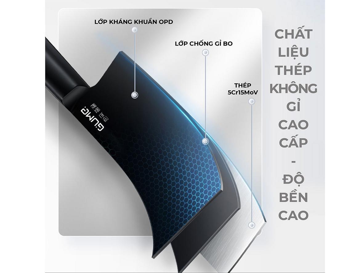 5Cr15MoV hỗ trợ chống gỉ và giữ độ bền lưỡi dao.