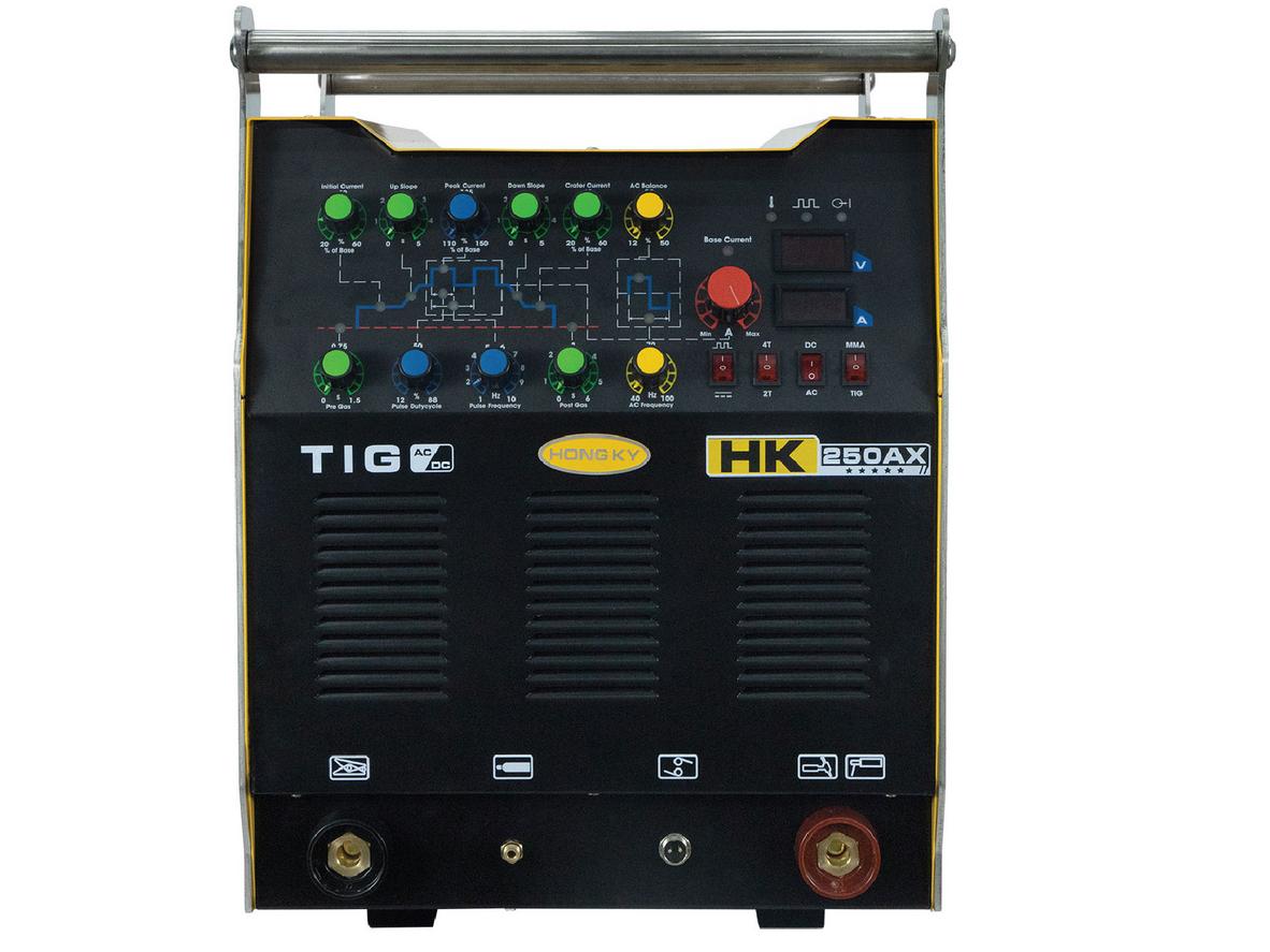 Dòng hàn 250A giúp máy phù hợp hơn cho công việc nặng và sản xuất liên tục.