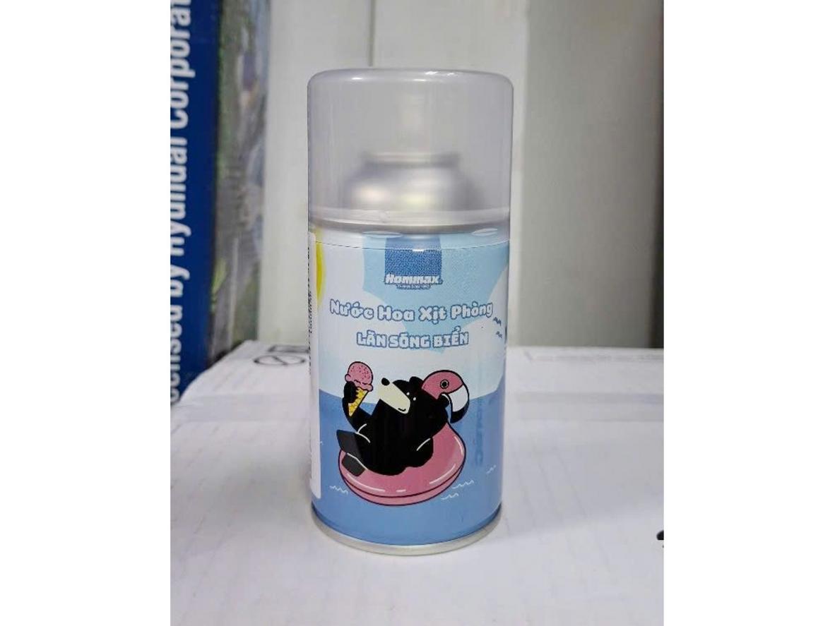 Các đặc tính nổi bật của Hommax: dung tích 280ml, đa mùi hương và tương thích máy xịt tự động.