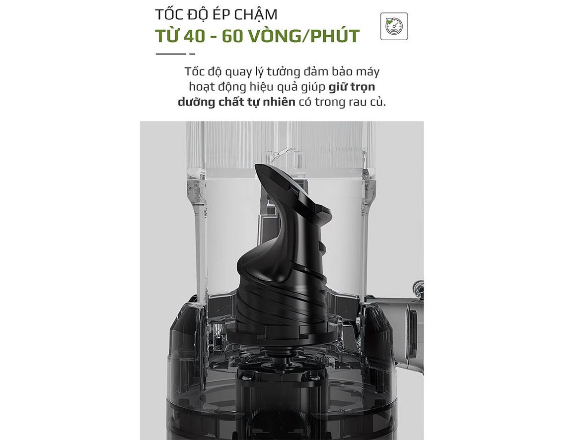 Họng tiếp nguyên liệu 10.8 cm giúp giảm sơ chế