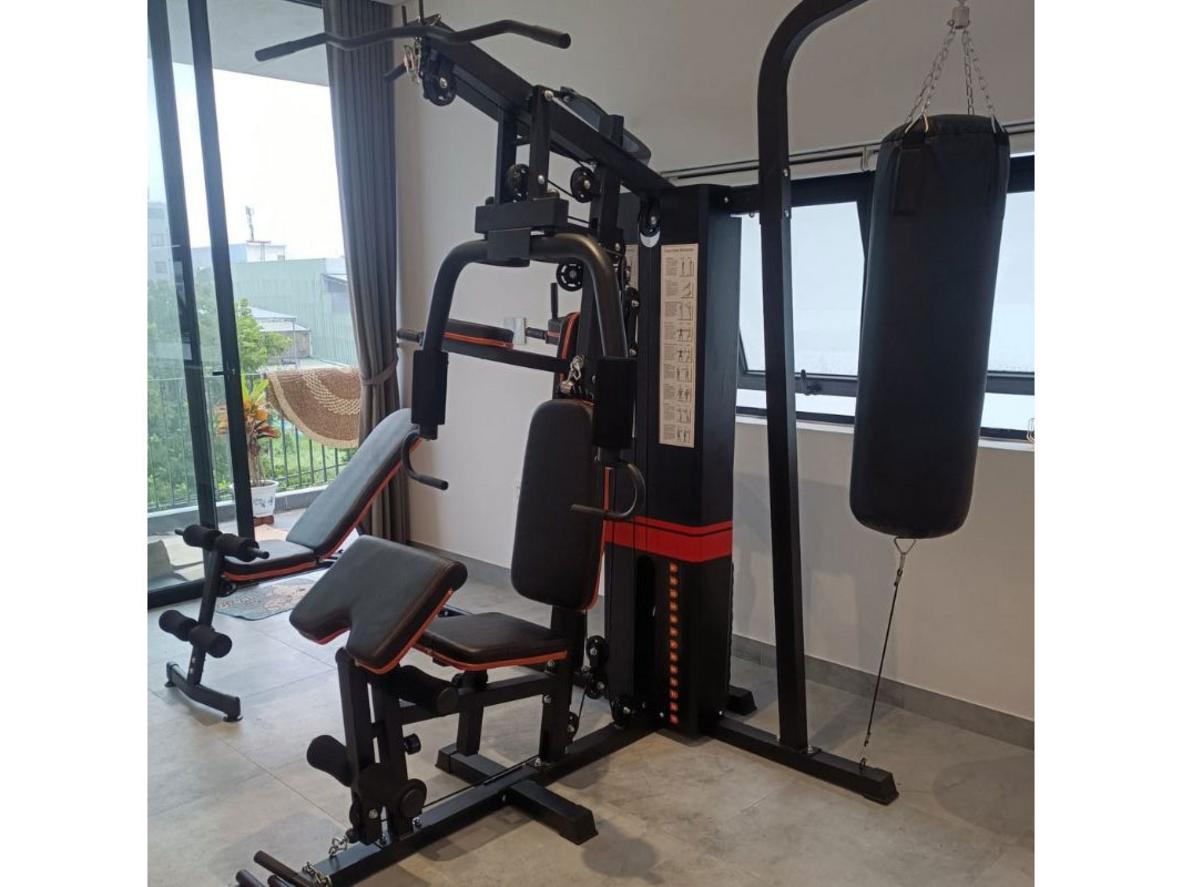 76kg tạ đi kèm giúp HQ-808I đáp ứng nhiều mức độ luyện tập.