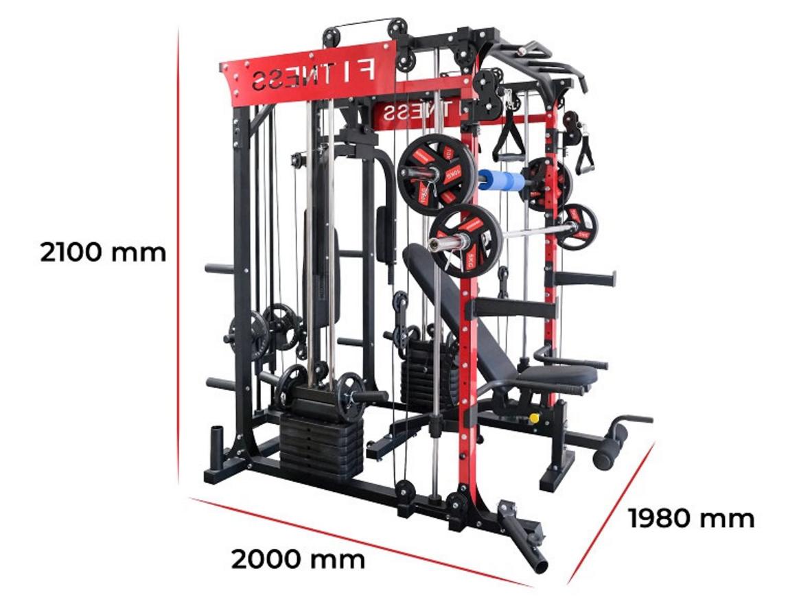 Khung Smith HQ K12 giúp tập đẩy, squat an toàn hơn và vững hơn khi lên tải cao.