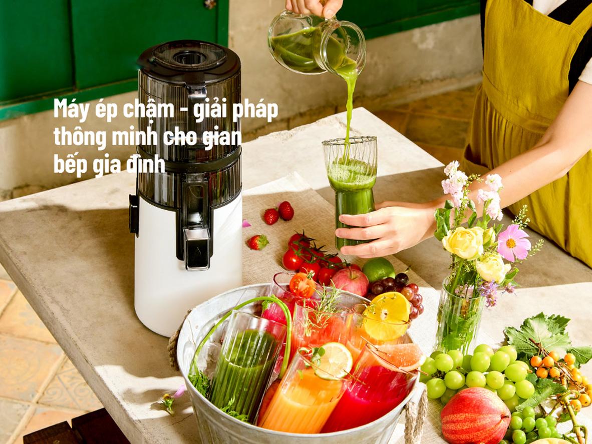 70 vòng/phút giúp ép chậm, giữ vị tươi tự nhiên.
