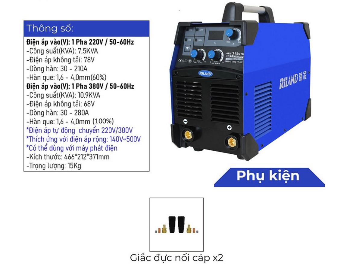 IGBT và 220V/380V giúp máy linh hoạt, ổn định trong nhiều môi trường làm việc.