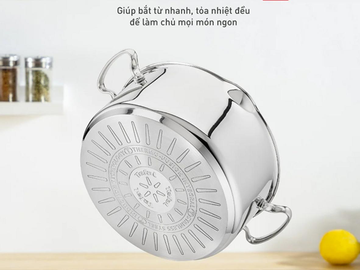 Inox 18/10 giúp bộ nồi sáng bóng, bền và dễ vệ sinh.