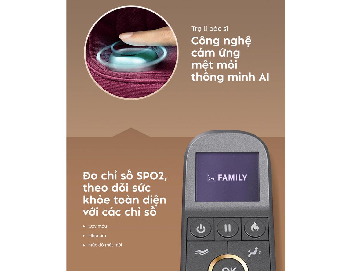 Khung SL dài 123.5cm mang lại độ phủ massage rộng